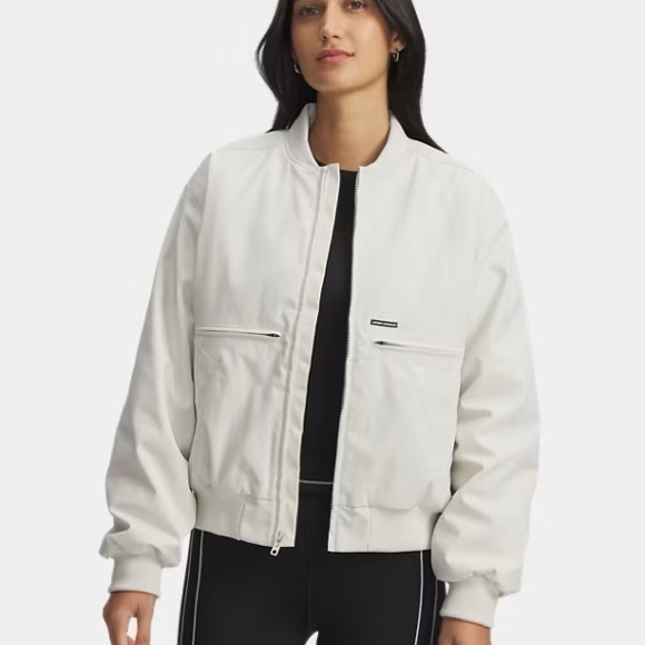 NWT New Under Armour Women’s Expanse Fleece Lined Bomber Jacket Medium M Coat - Picture 3 of 6